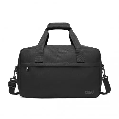 E1960M - Kono Lightweight Multi Purpose Unisex Sports Travel Duffel Bag - Black - Image 2