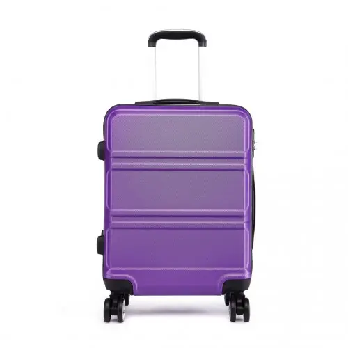 K1871-1L - Kono ABS 28 Inch Sculpted Horizontal Design Suitcase - Purple - Image 2
