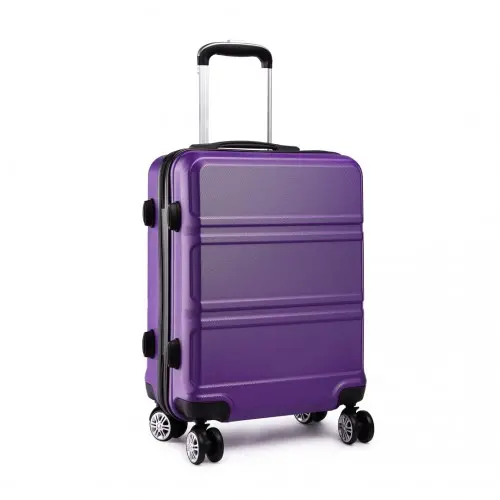 K1871-1L - Kono ABS 28 Inch Sculpted Horizontal Design Suitcase - Purple - Image 3