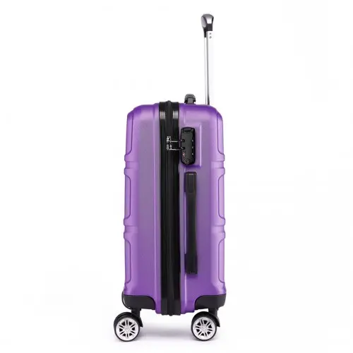 K1871-1L - Kono ABS 28 Inch Sculpted Horizontal Design Suitcase - Purple - Image 4