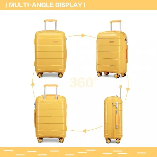 K1997L - KONO 28 INCH HARD SHELL PP SUITCASE - YELLOW - Image 3
