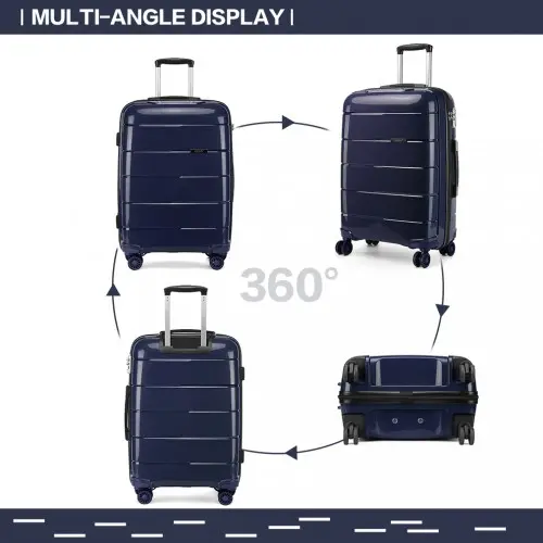 K1997L - KONO 24 INCH HARD SHELL PP SUITCASE - NAVY - Image 4