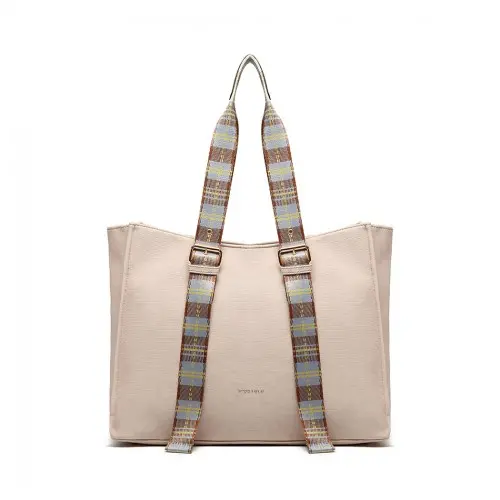 LH1924 - MISS LULU PLAID TARTAN STRAP SHOULDER BAG - PINK - Image 2