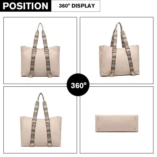 LH1924 - MISS LULU PLAID TARTAN STRAP SHOULDER BAG - PINK - Image 3