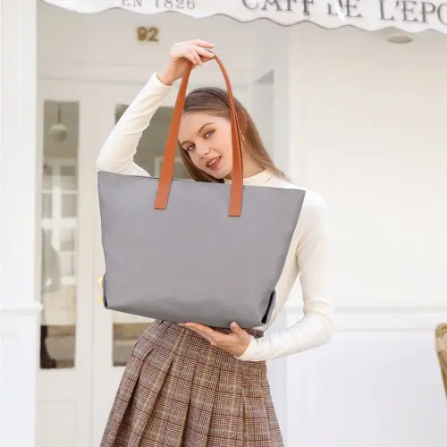 LH2240 - Miss Lulu Casual Waterproof Shopping Tote Bag - Black - Image 9