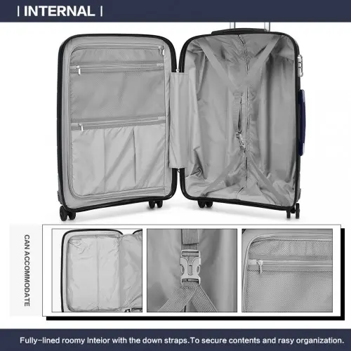 K1997L - KONO 24 INCH HARD SHELL PP SUITCASE - NAVY - Image 16