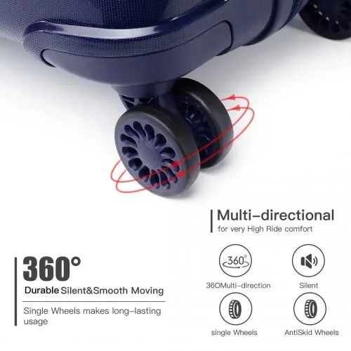 K1997L - KONO 24 INCH HARD SHELL PP SUITCASE - NAVY - Image 17