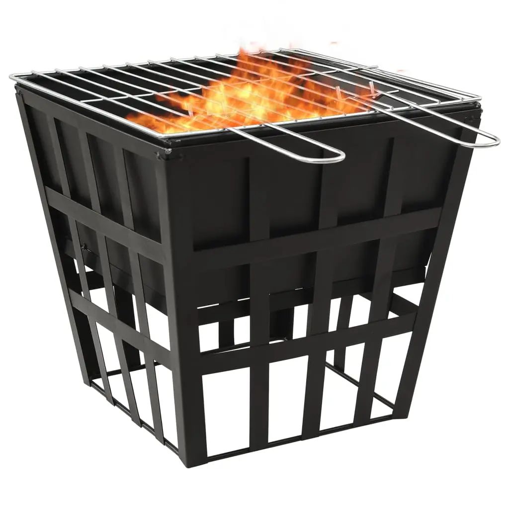 vidaXL 2-in-1 Fire Pit and BBQ 34x34x48 cm Steel