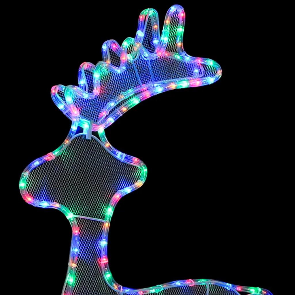 vidaXL Reindeer Christmas Decoration with Mesh 306 LEDs 60x24x89cm - Image 5