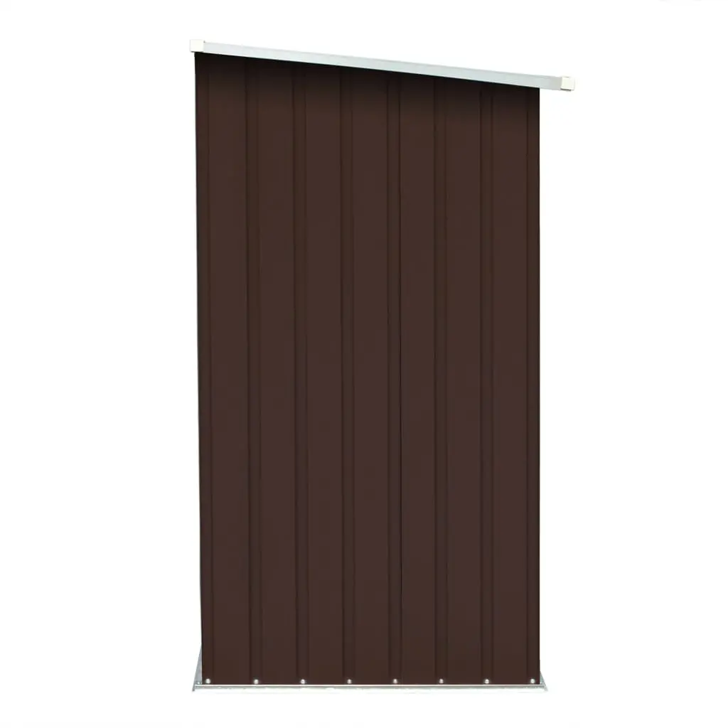 vidaXL Garden Log Storage Shed Galvanised Steel 163x83x154 cm Brown - Image 4