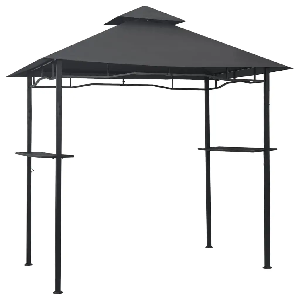 vidaXL BBQ Gazebo 240x150x255 cm Anthracite Steel - Image 2