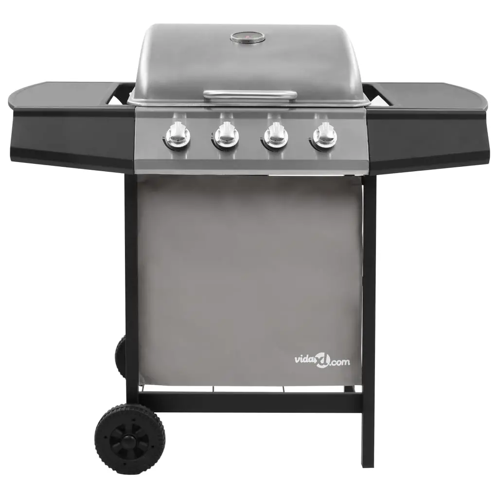 vidaXL Gas BBQ Grill with 4 Burners Black and Silver (FR/BE/IT/UK/NL only) - Image 2