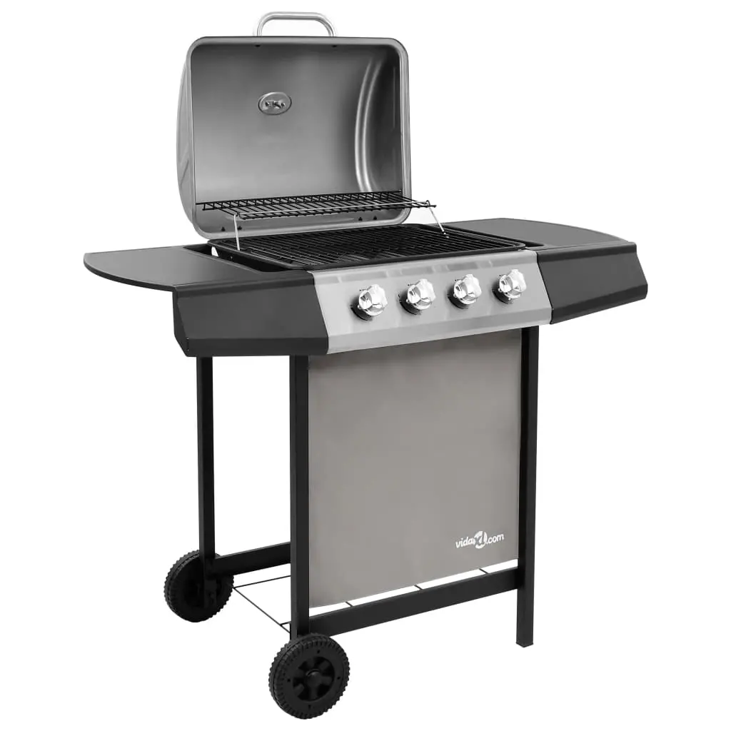 vidaXL Gas BBQ Grill with 4 Burners Black and Silver (FR/BE/IT/UK/NL only) - Image 4