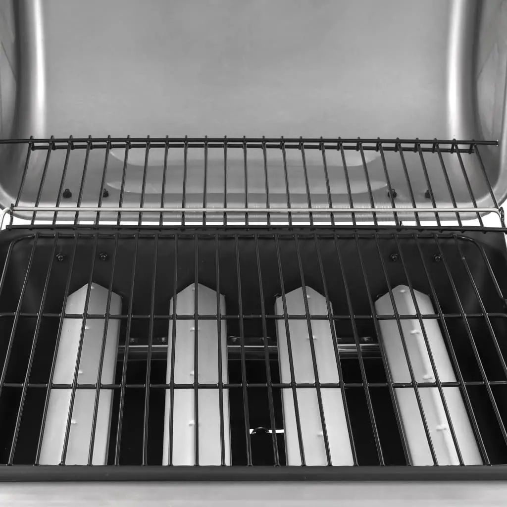 vidaXL Gas BBQ Grill with 4 Burners Black and Silver (FR/BE/IT/UK/NL only) - Image 5