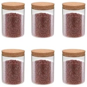 vidaXL Storage Glass Jars with Cork Lid 6 pcs 650 ml