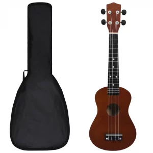 vidaXL Soprano Ukulele Set with Bag for Kids Dark Wood 23"