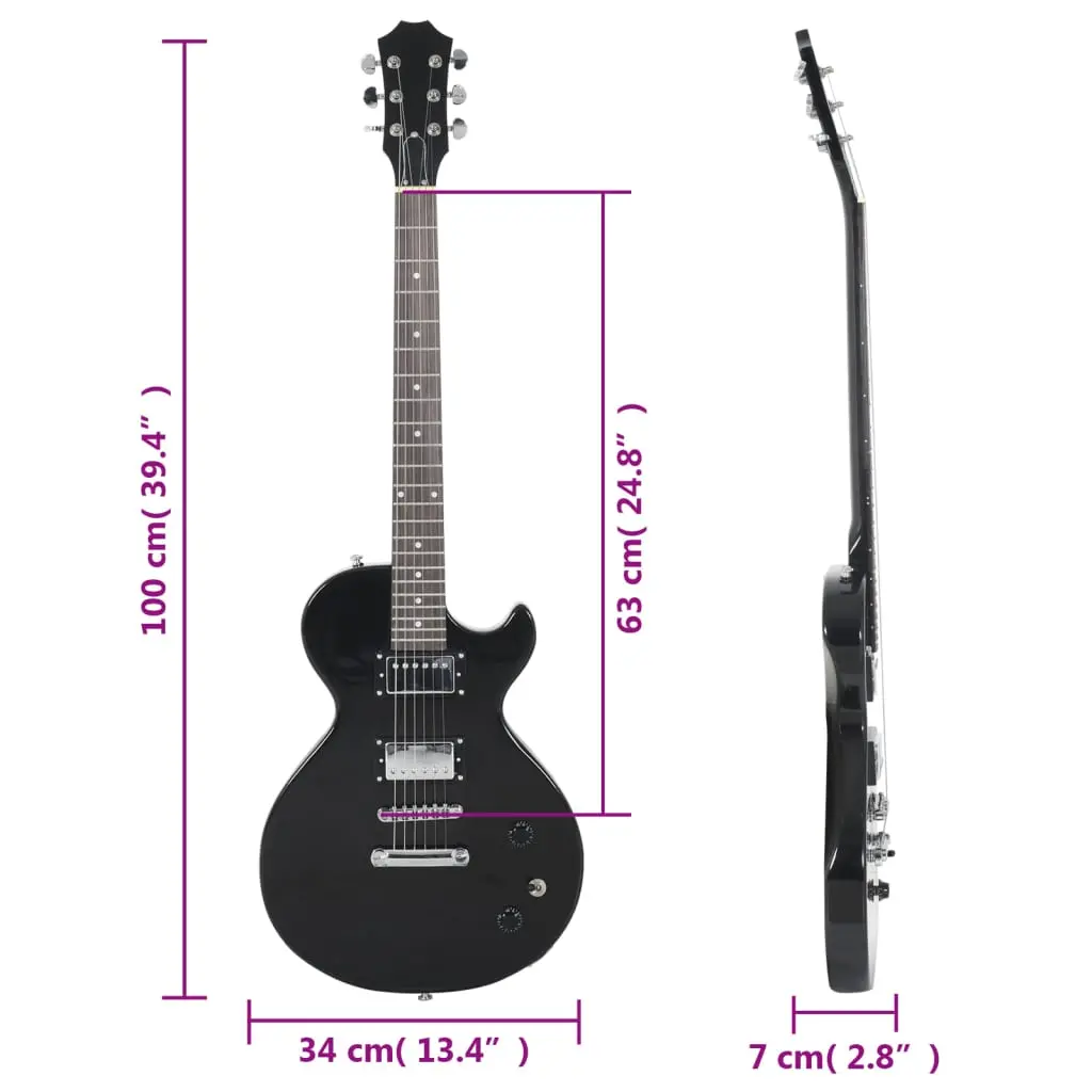 vidaXL Electric Guitar for Beginner with Bag Black 4/4 39" - Image 12