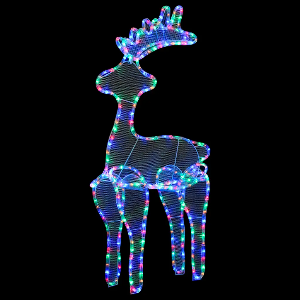 vidaXL Reindeer Christmas Decoration with Mesh 306 LEDs 60x24x89cm - Image 11