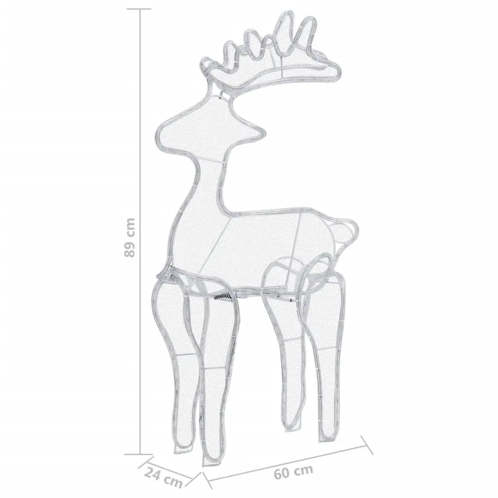 vidaXL Reindeer Christmas Decoration with Mesh 306 LEDs 60x24x89cm - Image 18