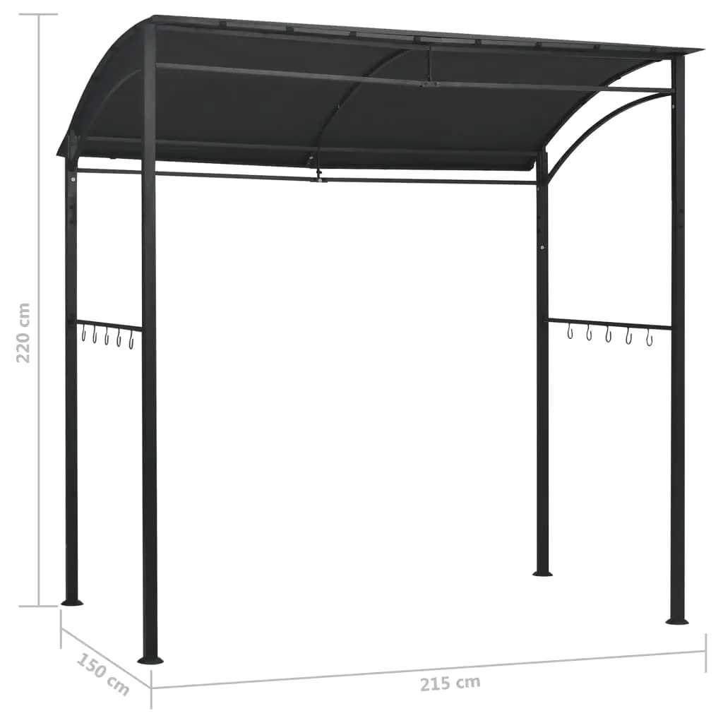 vidaXL BBQ Gazebo 215x150x220 cm Anthracite Steel - Image 14