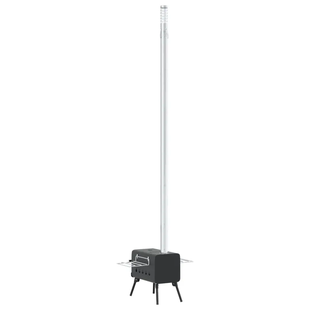 vidaXL Tent Wood Stove with Chimney and Foldable Legs Black Steel - Image 6