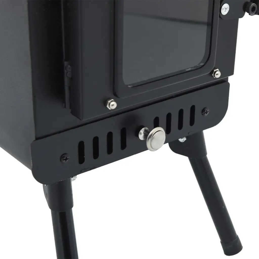 vidaXL Tent Wood Stove with Chimney and Foldable Legs Black Steel - Image 10