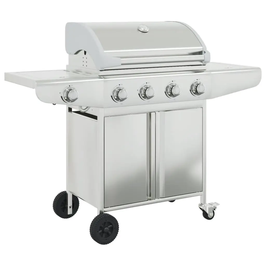 vidaXL Gas BBQ Grill with 5 Burners Silver Stainless Steel - Image 2