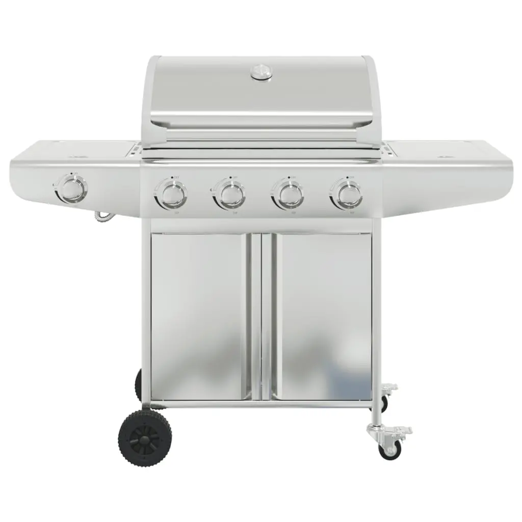 vidaXL Gas BBQ Grill with 5 Burners Silver Stainless Steel - Image 3