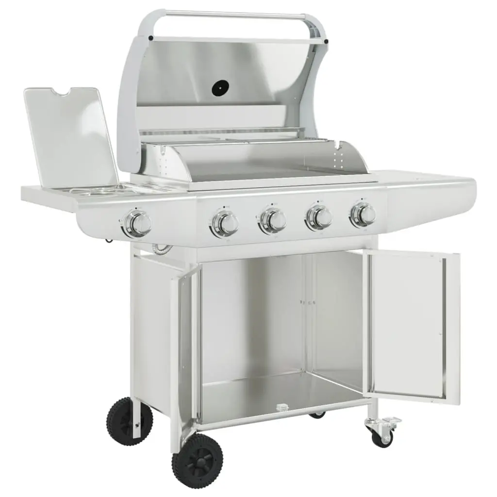 vidaXL Gas BBQ Grill with 5 Burners Silver Stainless Steel - Image 6