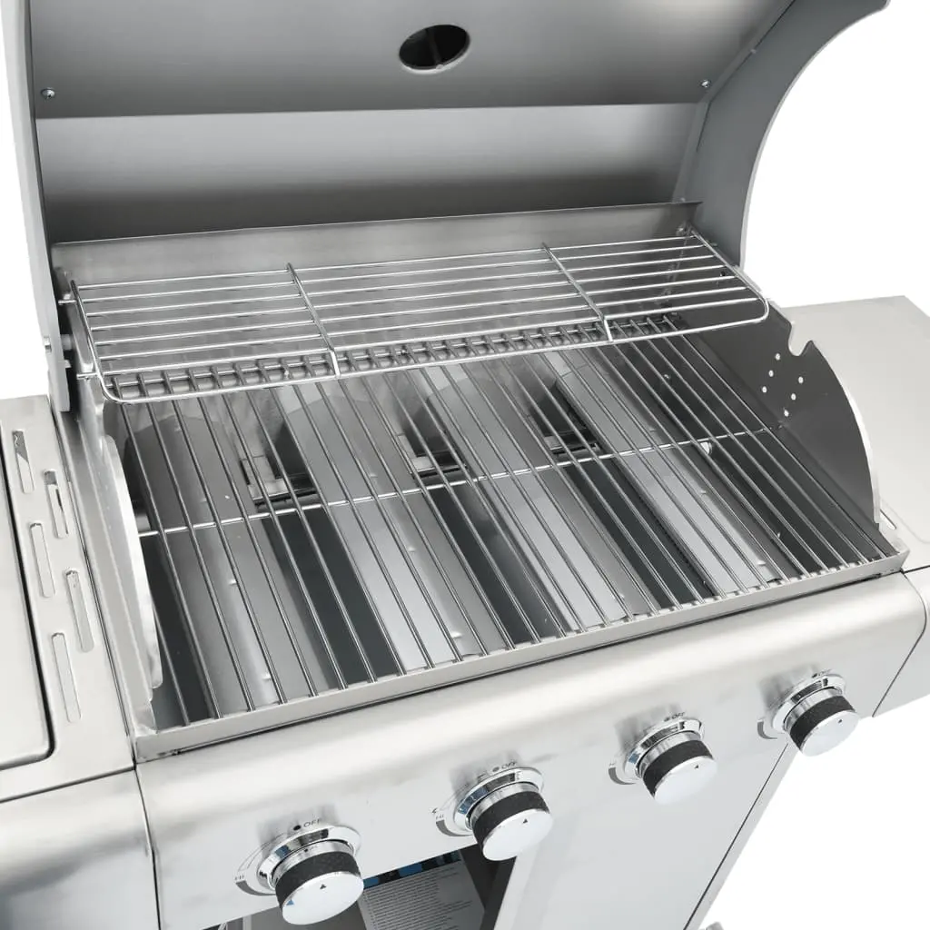 vidaXL Gas BBQ Grill with 5 Burners Silver Stainless Steel - Image 8
