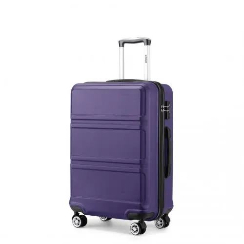 K1871-1L - Kono ABS 28 Inch Sculpted Horizontal Design Suitcase - Purple - Image 17
