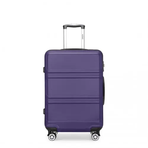 K1871-1L - Kono ABS 28 Inch Sculpted Horizontal Design Suitcase - Purple - Image 18