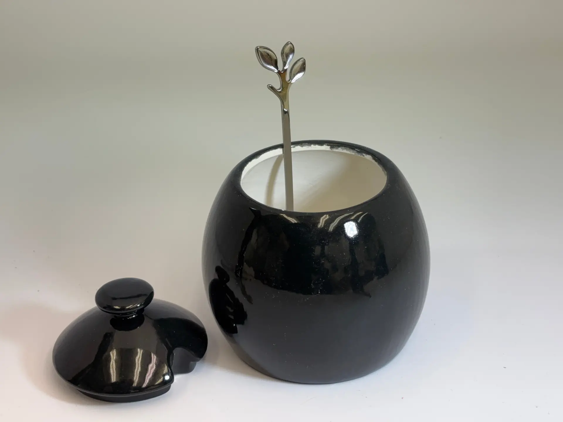 Sugar Bowl Jet Black Glaze - Image 2
