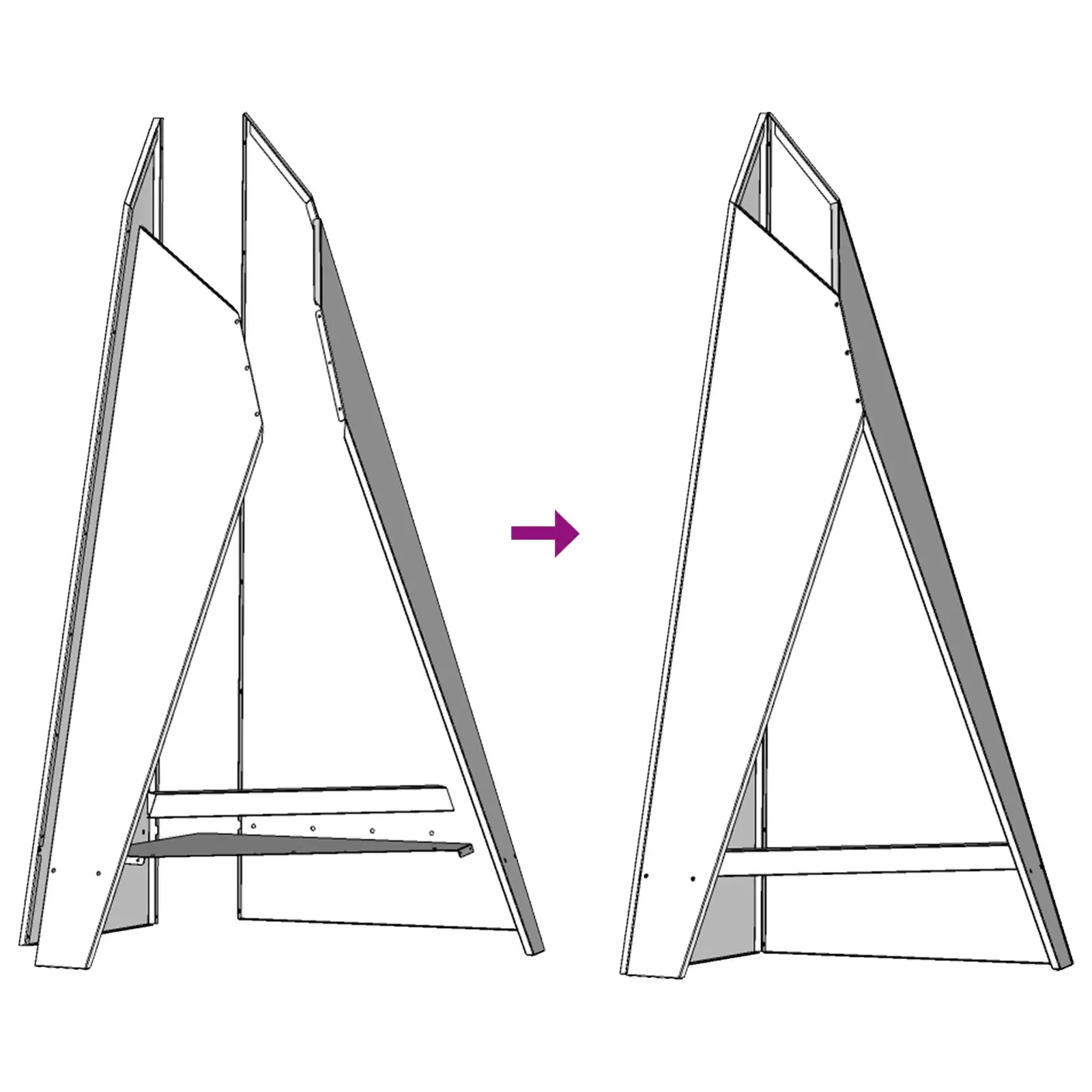 vidaXL Fire Pit Pyramid Black 58x36x100 cm Steel - Image 8