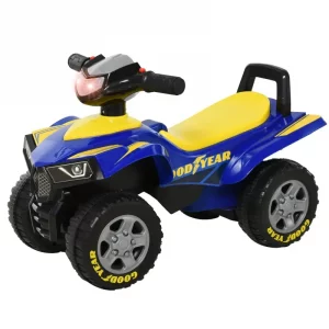 Kids Quad Bike Walker with Engaging Sound Effects, Sturdy PP Construction, Vibrant in Yellow & Blue | HOMCOM