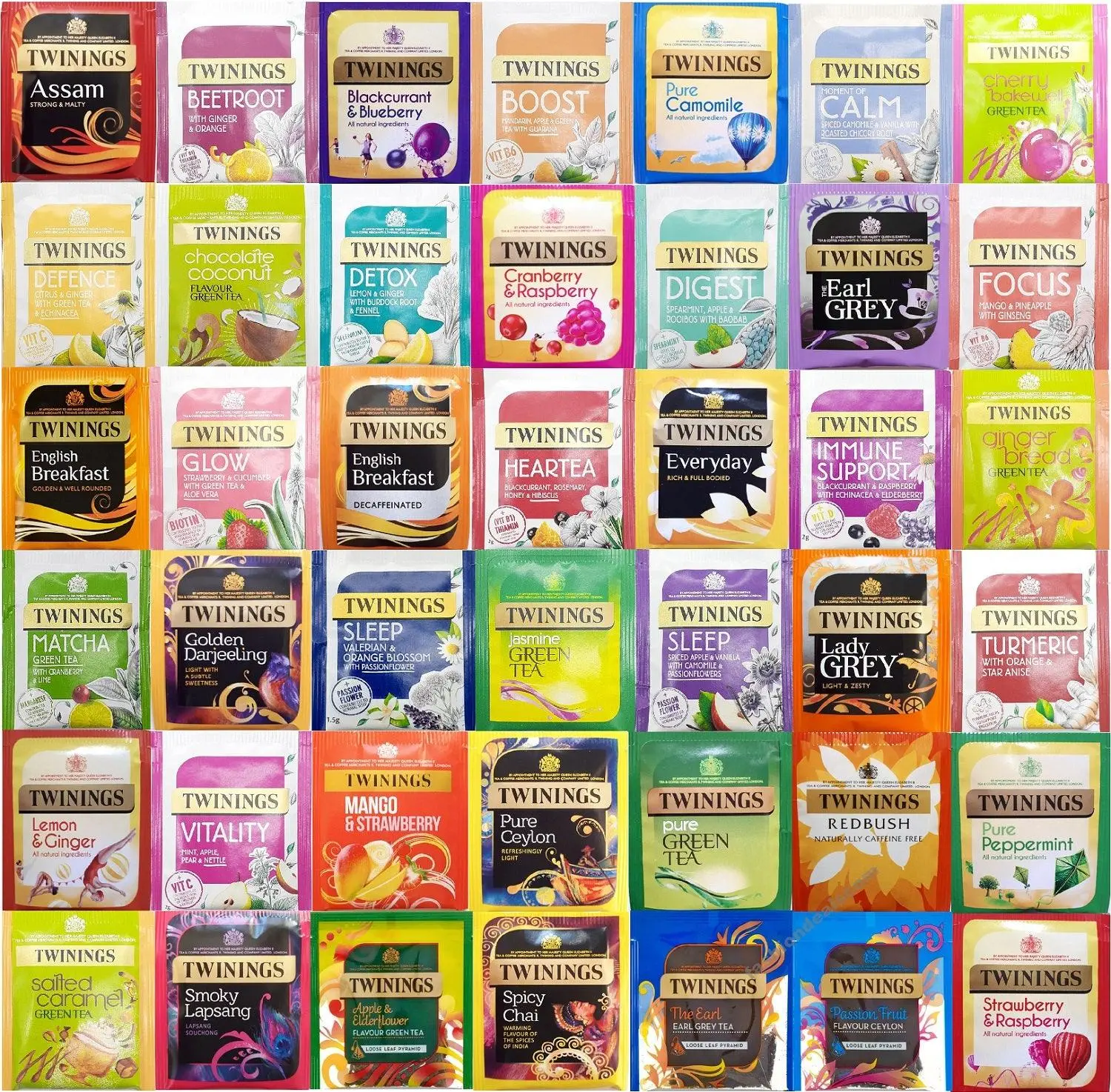 Twinings Individually Wrapped Enveloped Tagged Tea Bags Mixed Selections