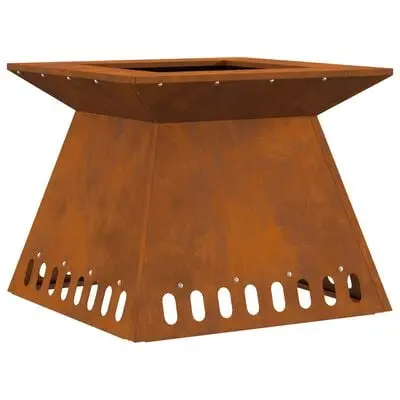 vidaXL Fire Pit 48x48x40 cm Weathering Steel - Image 12