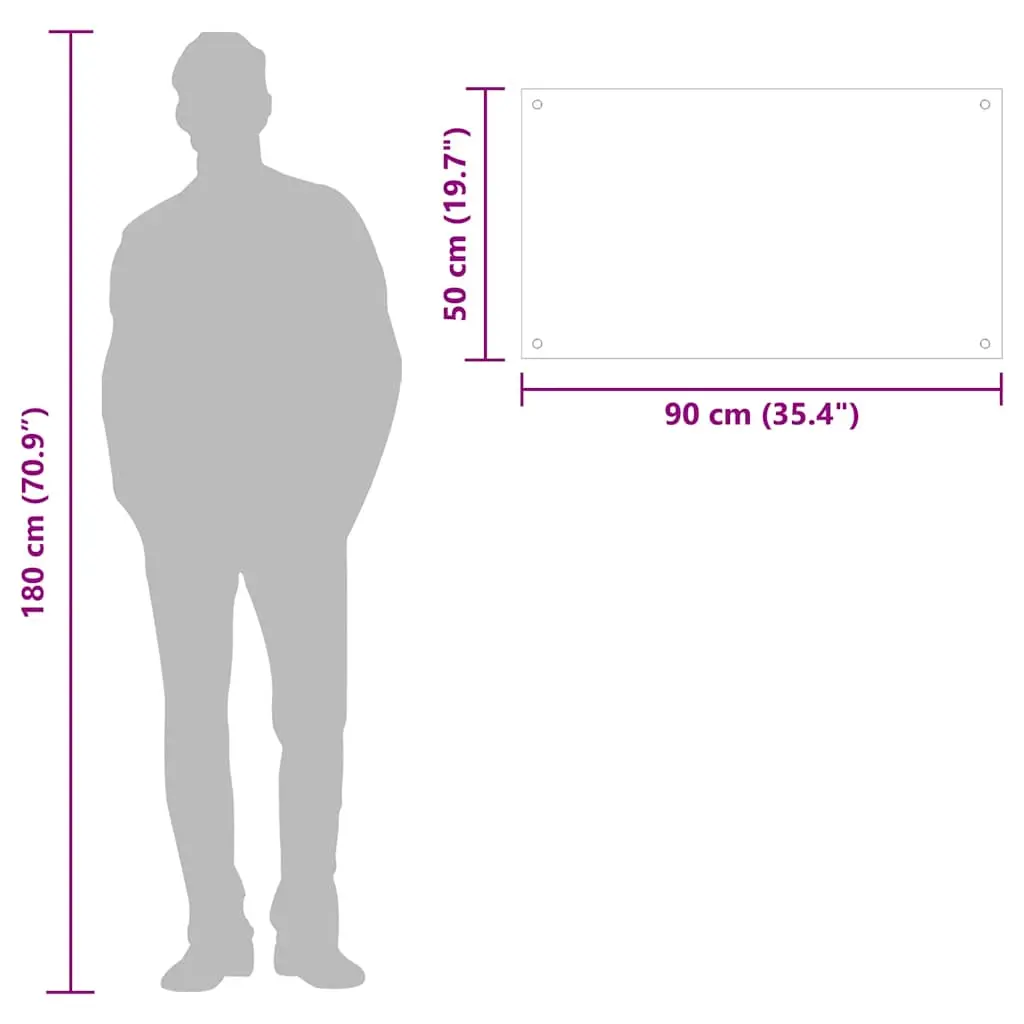 vidaXL Kitchen Backsplash Transparent 90 x 50 cm Tempered Glass - Image 11