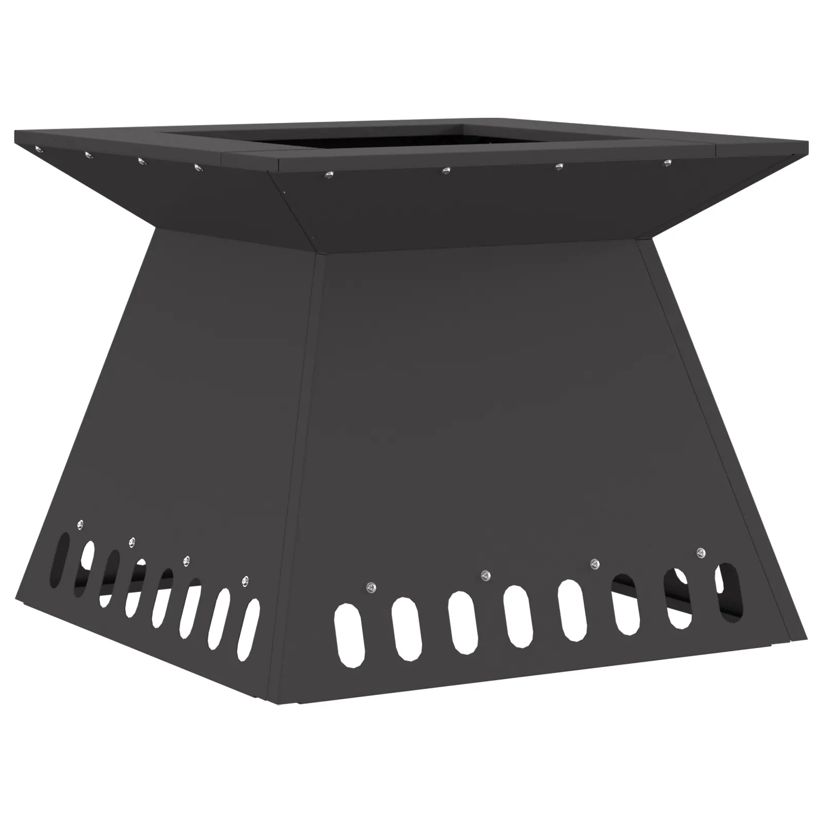 vidaXL Fire Pit Black 48x48x40 cm Steel - Image 33