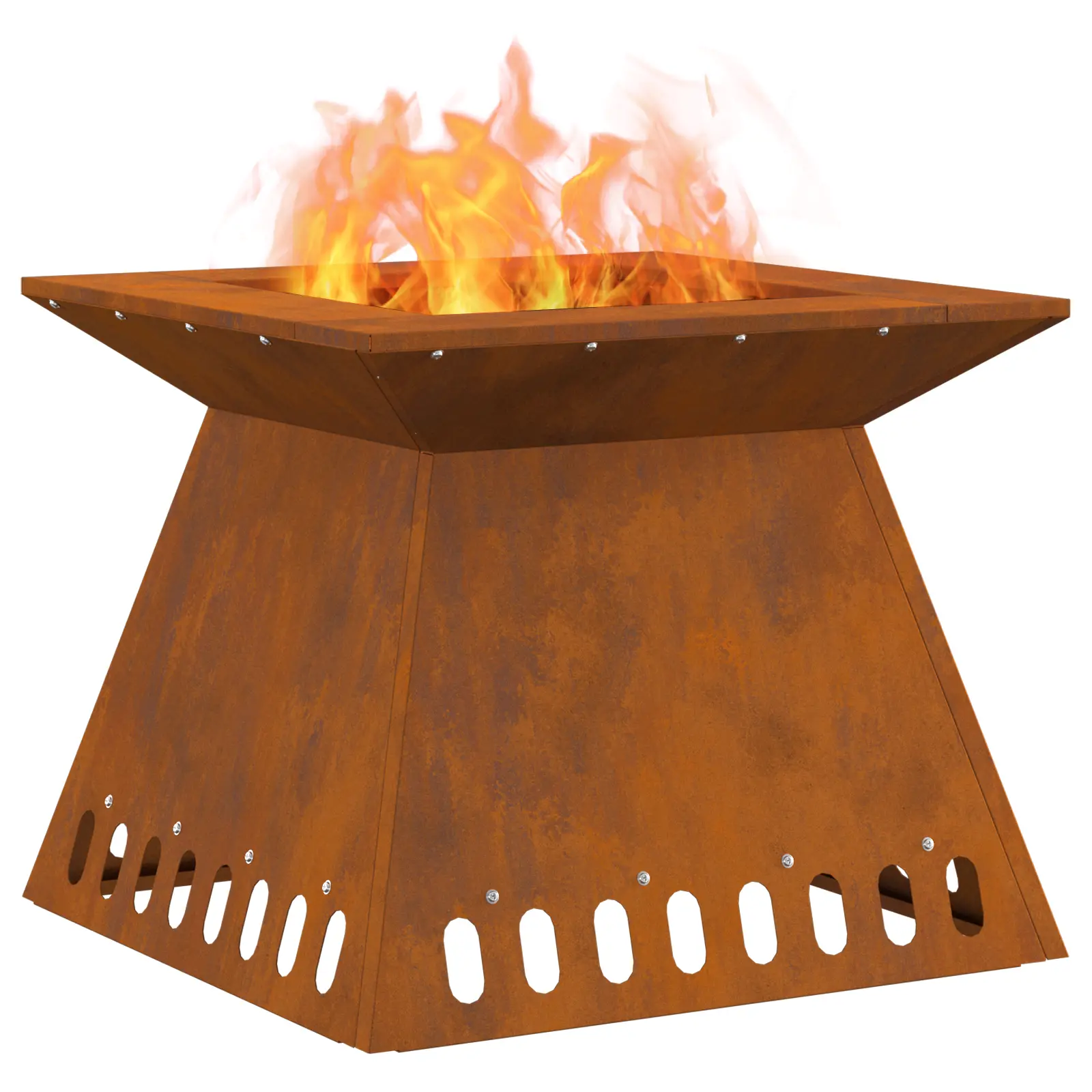 vidaXL Fire Pit 48x48x40 cm Weathering Steel - Image 34