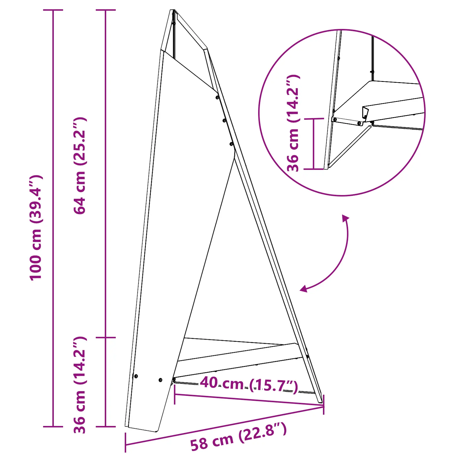 vidaXL Fire Pit Pyramid Black 58x36x100 cm Steel - Image 38